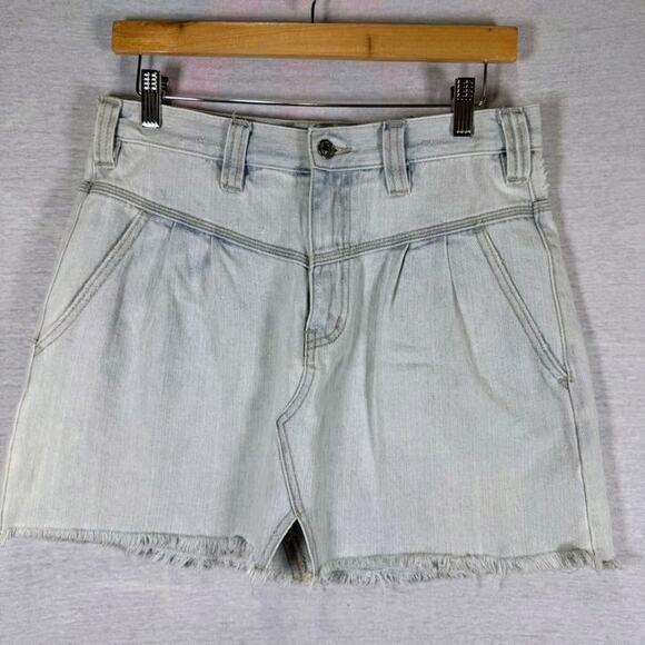 We The Free Denim Mini Skirt Pleated Light Wash Women's Size 27 - Picture 1 of 8